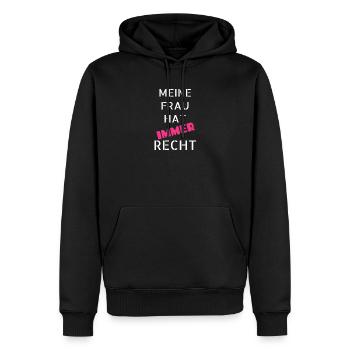 Meine Frau hat immer Recht - Männer Premium Bio Hoodie - Schwarz - Vorne - Nico (187cm)