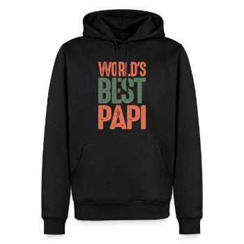 Bester Papi - Männer Premium Bio Hoodie - Schwarz - Vorne - Nico (187cm)