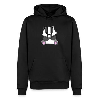 Dachs Kinder Waldtier Geschenk Tier Tierschutz - Männer Premium Bio Hoodie - Schwarz - Vorne - Nico (187cm)
