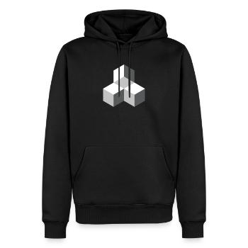 Illusion d'optique - Sweat à capuche Premium bio Homme - noir - Devant - Nico (187cm)