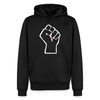 Revolution mit Herz und Toleranz - Männer Premium Bio Hoodie - Schwarz - Vorne - Nico (187cm)
