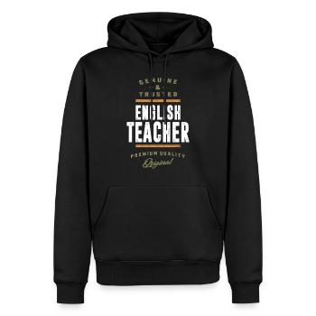 Professeur d'anglais authentique et de confiance - Sweat à capuche Premium bio Homme - noir - Devant - Nico (187cm)