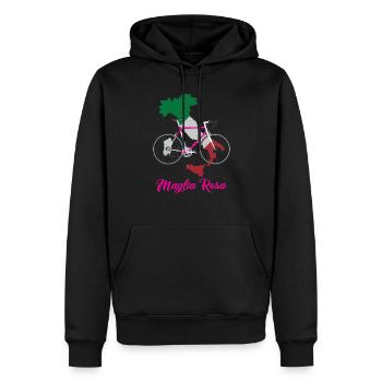 Vélo de course Maglia Rosa Italiano Italie Cyclisme - Sweat à capuche Premium bio Homme - noir - Devant - Nico (187cm)