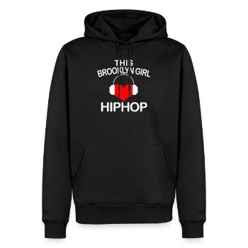 Cette fille Brooklyn aime le hip hop - Sweat à capuche Premium bio Homme - noir - Devant - Nico (187cm)
