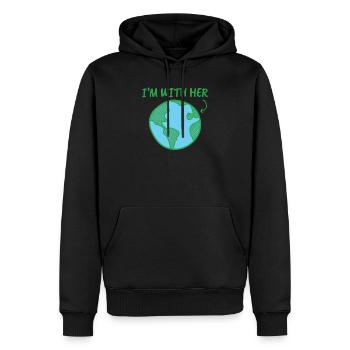 Mutter Erde - Tag der Erde - ich bin bei ihr - Männer Premium Bio Hoodie - Schwarz - Vorne - Nico (187cm)