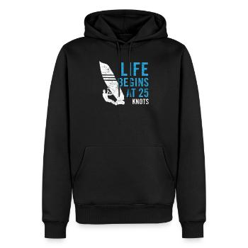 Windsurf Design Windsurfer Witz - Männer Premium Bio Hoodie - Schwarz - Vorne - Nico (187cm)