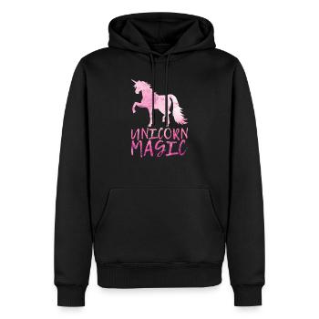 Einhornmagie für Einhornliebhaber - Männer Premium Bio Hoodie - Schwarz - Vorne - Nico (187cm)