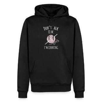 Crochet - Ne me parlez pas, je compte - Sweat à capuche Premium bio Homme - noir - Devant - Nico (187cm)