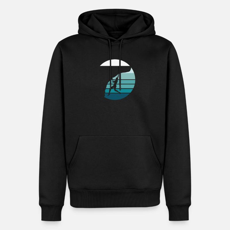 Retro Klettern - Männer Premium Bio Hoodie - Schwarz