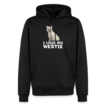 Ich liebe mein Westie - West Highland Terrier - Männer Premium Bio Hoodie - Schwarz - Vorne - Nico (187cm)