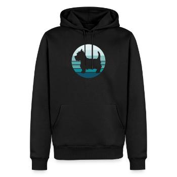 Retro Westie Westhochland-Terrier-Weinlese - Männer Premium Bio Hoodie - Schwarz - Vorne - Nico (187cm)