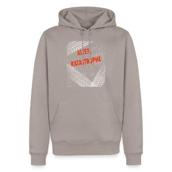 Alter Katastrophe - Tracks - Männer Premium Bio Hoodie - Taupe - Vorne - Nico (187cm)
