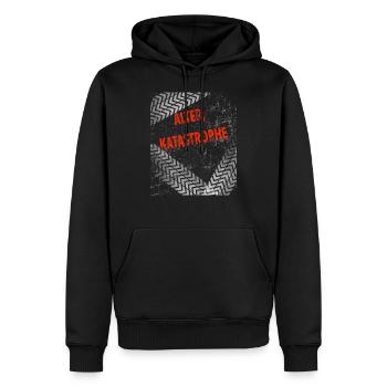 Alter Katastrophe - Tracks - Männer Premium Bio Hoodie - Schwarz - Vorne - Nico (187cm)