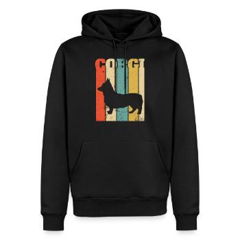 Corgi Vintage Vintage - Sweat à capuche Premium bio Homme - noir - Devant - Nico (187cm)