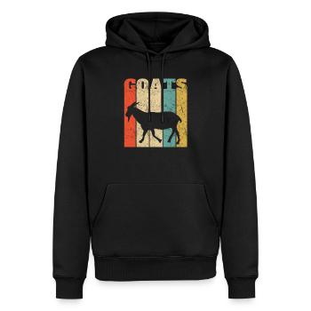 Silhouette de chèvre rétro - Sweat à capuche Premium bio Homme - noir - Devant - Nico (187cm)