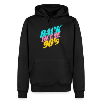 Back to the 90's - Sweat à capuche Premium bio Homme - noir - Devant - Nico (187cm)