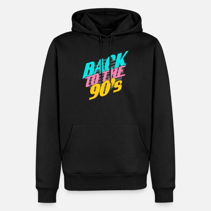Back to the 90's - Sweat à capuche Premium bio Homme - noir