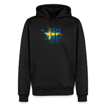 schweden flagge ink - Männer Premium Bio Hoodie - Schwarz - Vorne - Nico (187cm)