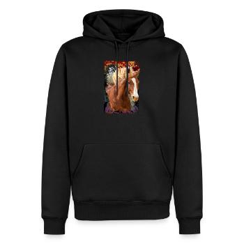 Cheval avec des couleurs pour les fans de chevaux - Cadeau - Sweat à capuche Premium bio Homme - noir - Devant - Nico (187cm)