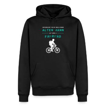 Fahrrad - Alten Mann - Männer Premium Bio Hoodie - Schwarz - Vorne - Nico (187cm)