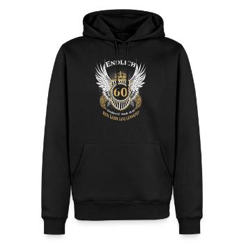 Cadeau d'anniversaire 60 - Sweat à capuche Premium bio Homme - noir - Devant - Nico (187cm)