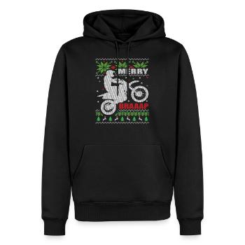 Hässliche Weihnachten für Motocross, Enduro, Dirt Bike - Männer Premium Bio Hoodie - Schwarz - Vorne - Nico (187cm)