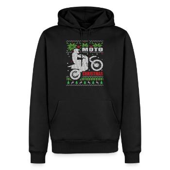 Dirt Bike Ugly Christmas Motocross Rider - Sweat à capuche Premium bio Homme - noir - Devant - Nico (187cm)