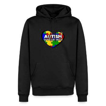 Journée mondiale de sensibilisation à l'autisme - Sweat à capuche Premium bio Homme - noir - Devant - Nico (187cm)