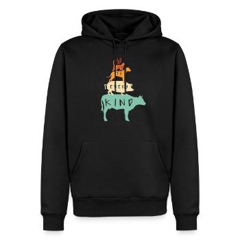 VEGAN être enfant à chaque enfant vintage rétro - Sweat à capuche Premium bio Homme - noir - Devant - Nico (187cm)