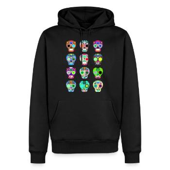 Crâne crâne - Sweat à capuche Premium bio Homme - noir - Devant - Nico (187cm)
