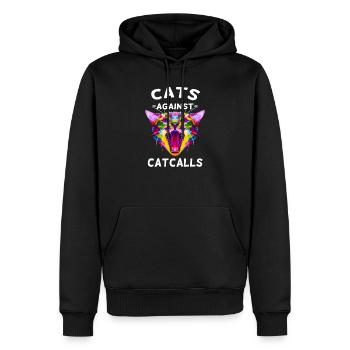 Chats Contre Les Chat - Sweat à capuche Premium bio Homme - noir - Devant - Nico (187cm)