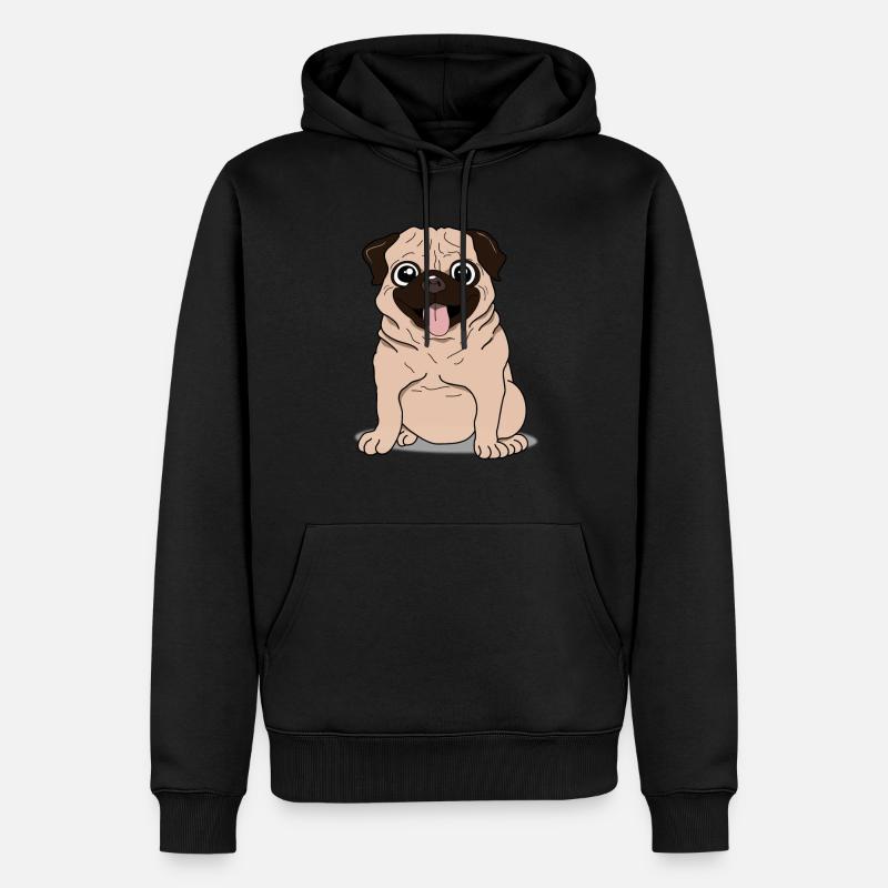 Mops - Männer Premium Bio Hoodie - Schwarz