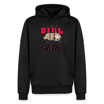 Funny Sloth Quotes - Männer Premium Bio Hoodie - Schwarz - Vorne - Nico (187cm)