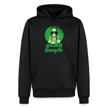 Alien Gangsta UFO Space Extraterrestrial Gift - Men’s Premium Organic Hoodie - black - Front - Nico (187cm)