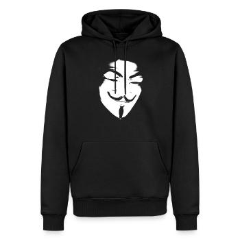 ANONYME - Sweat à capuche Premium bio Homme - noir - Devant - Nico (187cm)
