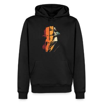 Beethoven Vintage - Männer Premium Bio Hoodie - Schwarz - Vorne - Nico (187cm)
