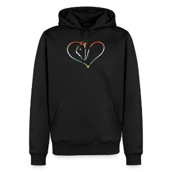 Herz Pferd reiten Reiterin Tier - Männer Premium Bio Hoodie - Schwarz - Vorne - Nico (187cm)
