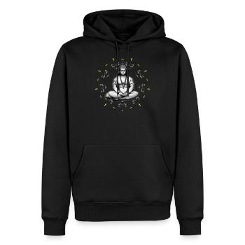 Hanuman Shirt2 - Men’s Premium Organic Hoodie - black - Front - Nico (187cm)