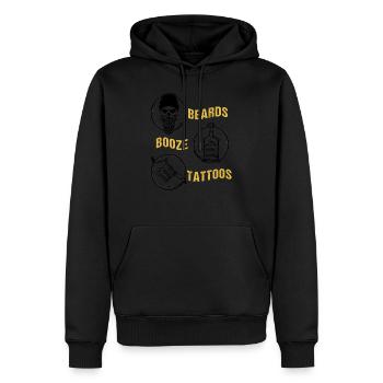 Beards Booze Tattoos Fathers Day Gift - Männer Premium Bio Hoodie - Schwarz - Vorne - Nico (187cm)