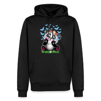 31 Baby Panda Schmetterlinge Rosen - Männer Premium Bio Hoodie - Schwarz - Vorne - Nico (187cm)