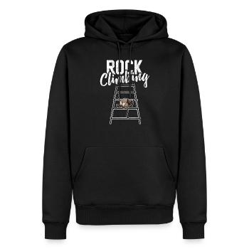 Rock Climbing / Alpinisme / Alpinisme / Montagnes - Sweat à capuche Premium bio Homme - noir - Devant - Nico (187cm)