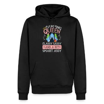 Cadeau Camping Queen pour les femmes qui campent - Sweat à capuche Premium bio Homme - noir - Devant - Nico (187cm)