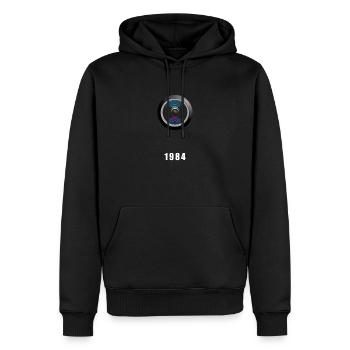 1984 - Männer Premium Bio Hoodie - Schwarz - Vorne - Nico (187cm)