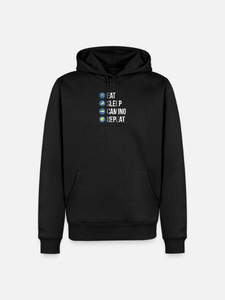 Jakobsweg Pilger - Männer Premium Bio Hoodie - Schwarz