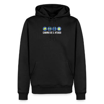 Camino de Santiago Pèlerin - Sweat à capuche Premium bio Homme - noir - Devant - Nico (187cm)