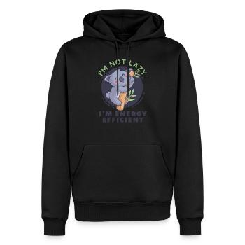 Koala I'm Not Lazy I'm Energy Efficient - Men’s Premium Organic Hoodie - black - Front - Nico (187cm)