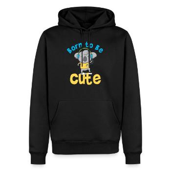 Koala Born To Be Cute Funny Gift - Männer Premium Bio Hoodie - Schwarz - Vorne - Nico (187cm)
