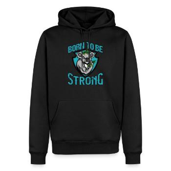 Né pour être fort - Sweat à capuche Premium bio Homme - noir - Devant - Nico (187cm)