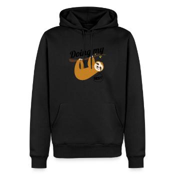 Funny Sloth Quotes - Männer Premium Bio Hoodie - Schwarz - Vorne - Nico (187cm)