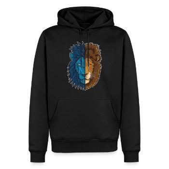 Géométrie du lion | Roi de la jungle | Afrique - Sweat à capuche Premium bio Homme - noir - Devant - Nico (187cm)